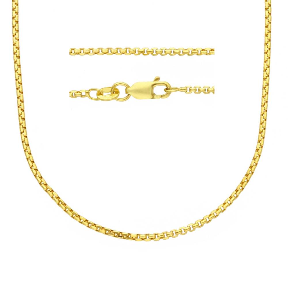 Pyöristetty venetsiaketju 1,5 mm 14K keltakulta