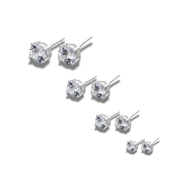 Hopeiset pyöreät zirkoniakorvakorut HM Koru