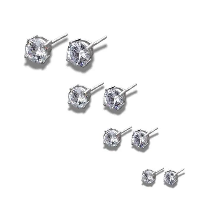 Hopeiset pyöreät zirkoniakorvakorut HM Koru