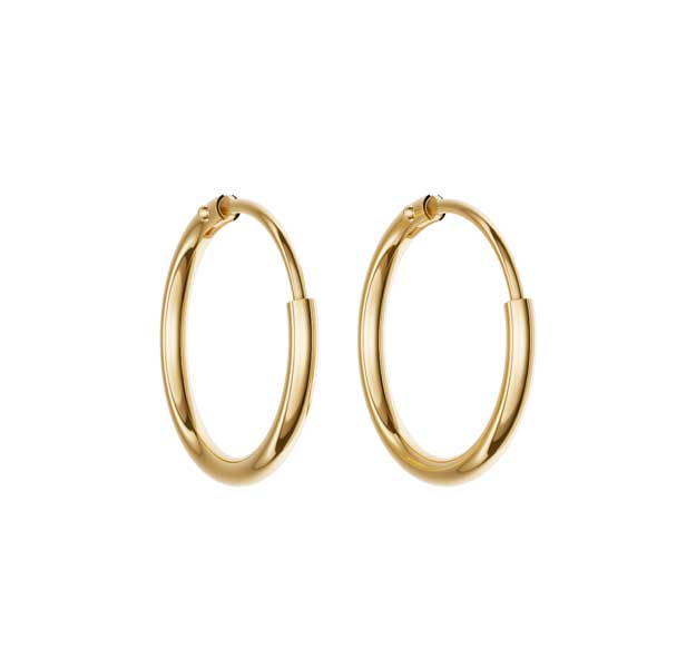 Kultaiset korvarenkaat 9K - HM Koru -  HME915