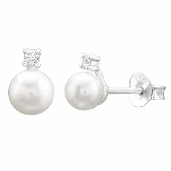 Helmikorvakorut kirkkaat zirkoniat - helmikorvakorut