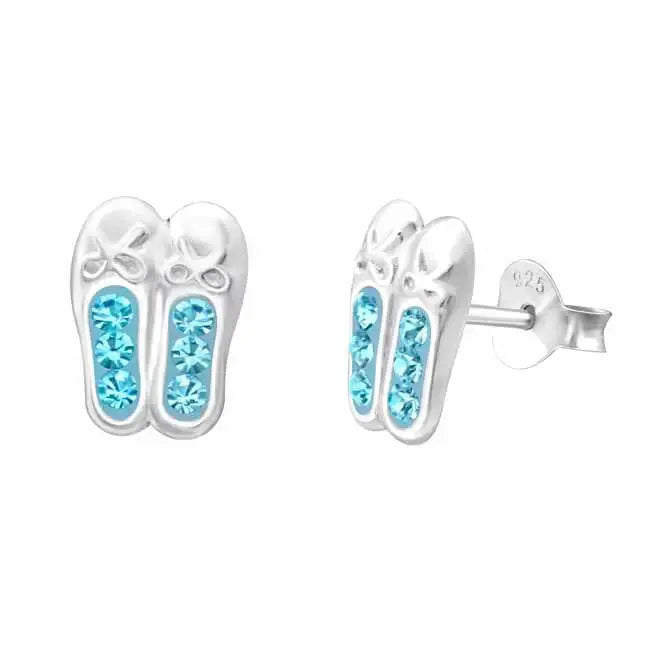 Hopeakorvakorut balettitossut siniset zirkoniat - hopeakorvakorut