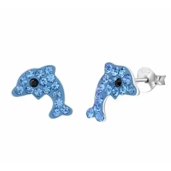 Hopeakorvakorut delfiini sininen - hopeakorvakorut