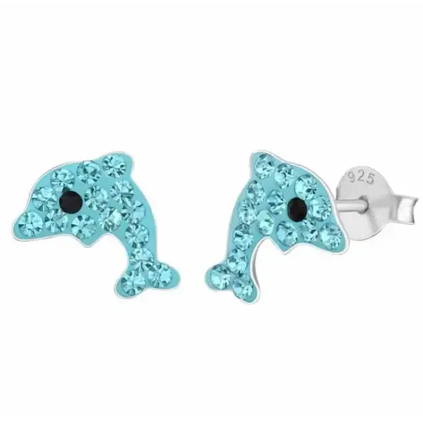 Hopeakorvakorut delfiini turkoosi - hopeakorvakorut