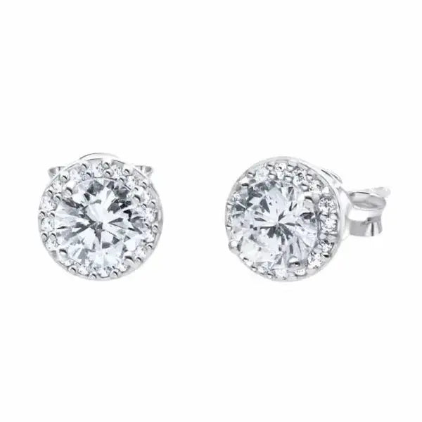 Hopeakorvakorut halo kirkkaat zirkonit - hopeakorvakorut