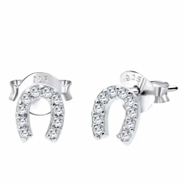 Hopeakorvakorut hevosenkenkä zirkonia - hopeakorvakorut