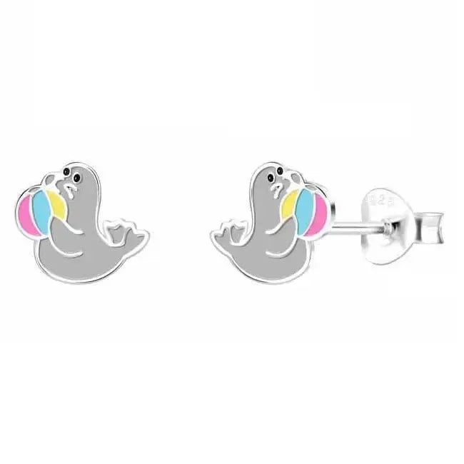 Hopeakorvakorut hylje ja rantapallo - hopeakorvakorut