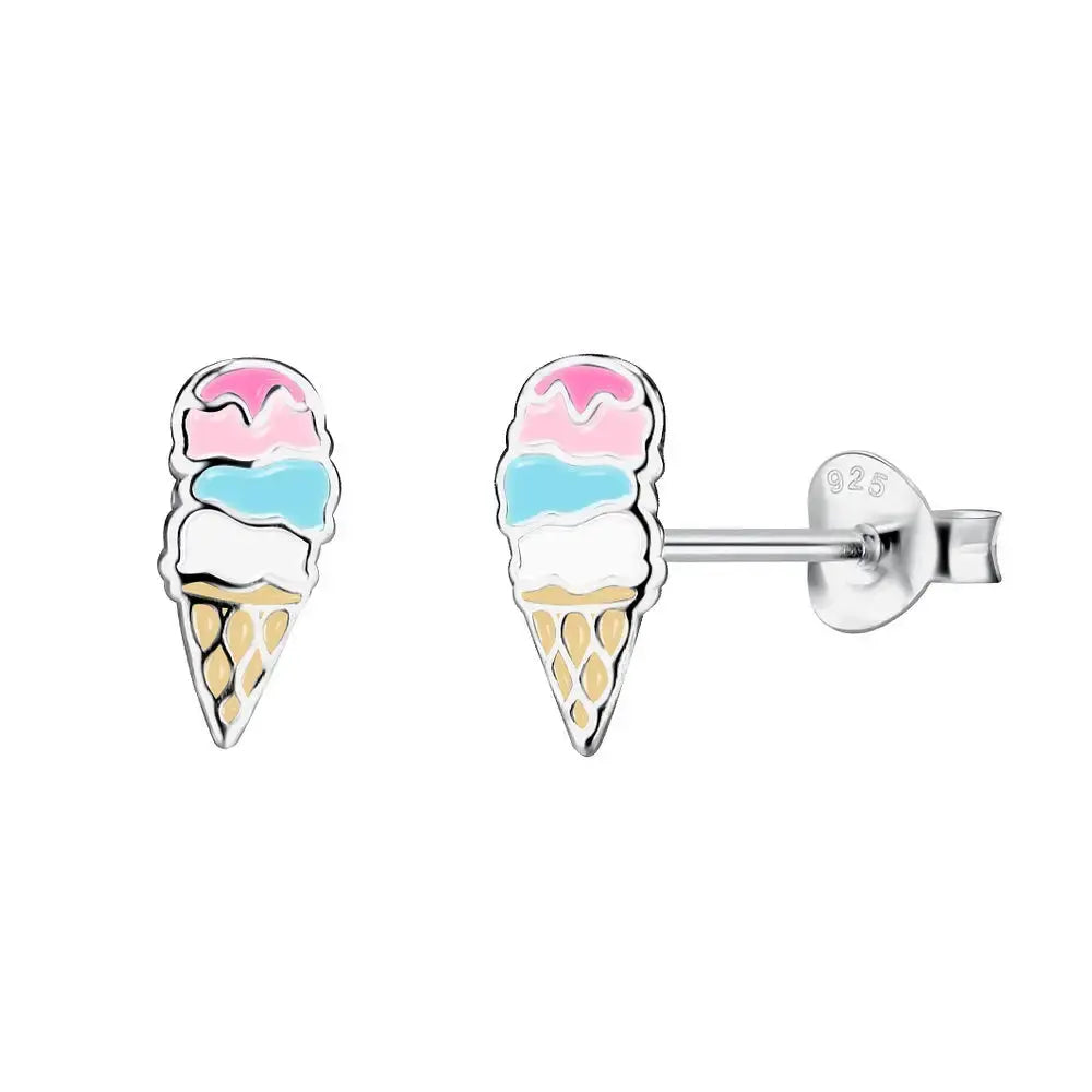 Hopeakorvakorut jäätelötuutti - hopeakorvakorut
