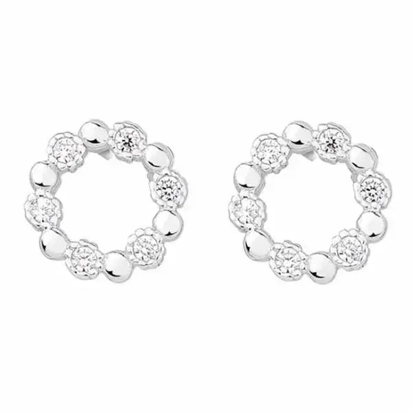 Hopeakorvakorut kehä zirkoneilla - hopeakorvakorut