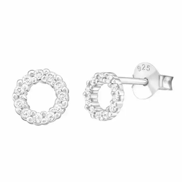 Hopeakorvakorut kehä zirkoniat - hopeakorvakorut