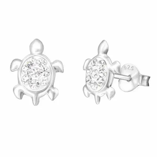 Hopeakorvakorut kilpikonna kirkkaat zirkoniat - hopeakorvakorut