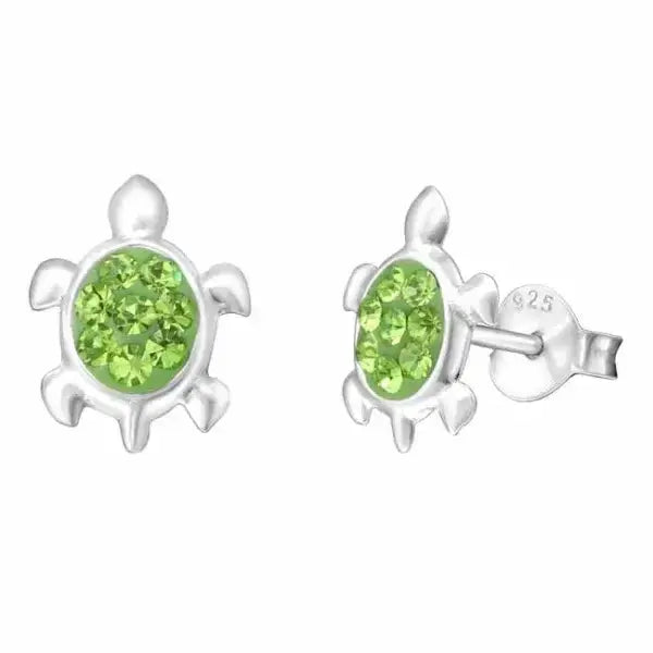 Hopeakorvakorut kilpikonna vihreät zirkoniat - hopeakorvakorut