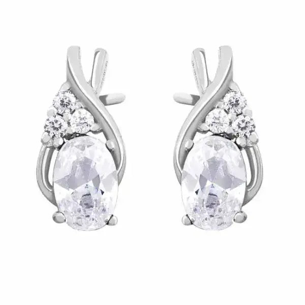 Hopeakorvakorut kirkas zirkonia - hopeakorvakorut