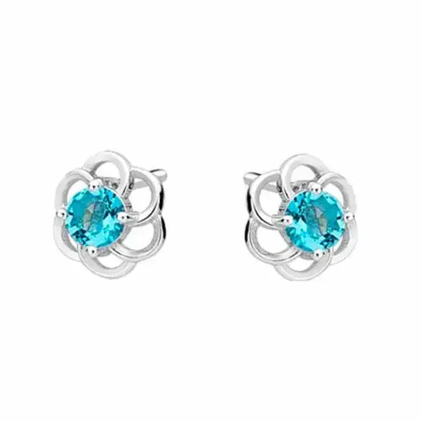 Hopeakorvakorut kukka vaaleansininen - hopeakorvakorut