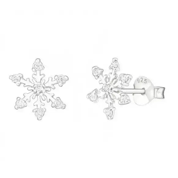 Hopeakorvakorut lumihiutaleet zirkoniat - hopeakorvakorut