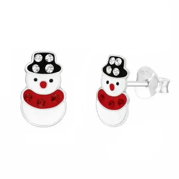 Hopeakorvakorut lumiukko zirkoniat - hopeakorvakorut