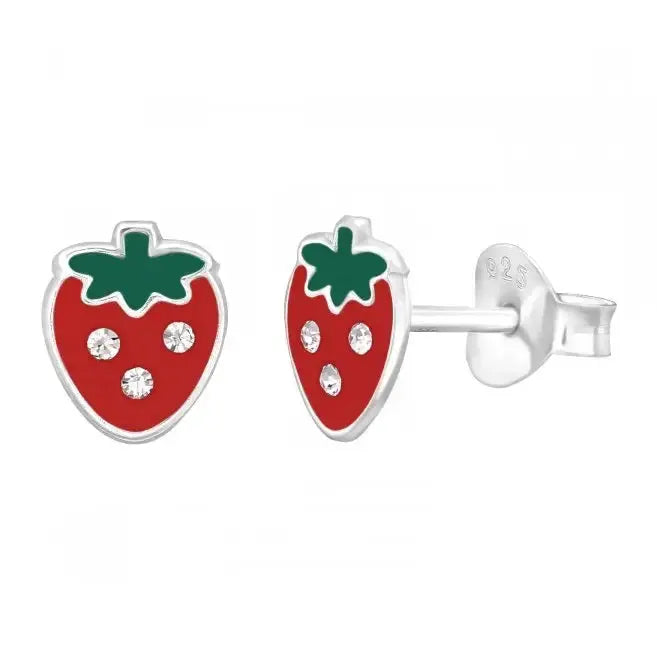 Hopeakorvakorut mansikka zirkoniat - hopeakorvakorut