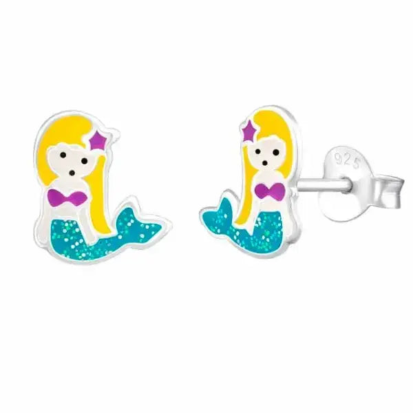 Hopeakorvakorut merenneito turkoosi - hopeakorvakorut