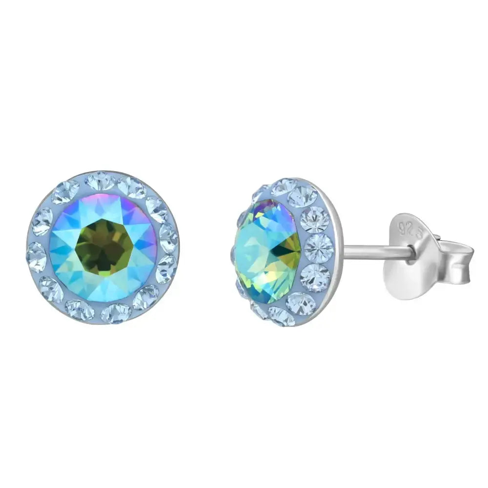 Hopeakorvakorut moniväriset zirkoniat - hopeakorvakorut