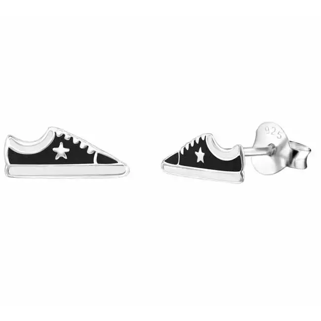 Hopeakorvakorut mustat kengät - hopeakorvakorut