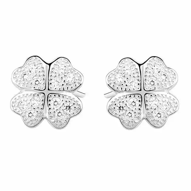 Hopeakorvakorut neliapila zirkonit - hopeakorvakorut