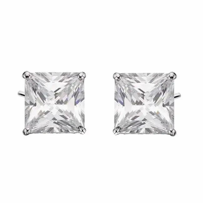 Hopeakorvakorut neliö zirkonia 10 mm - hopeakorvakorut