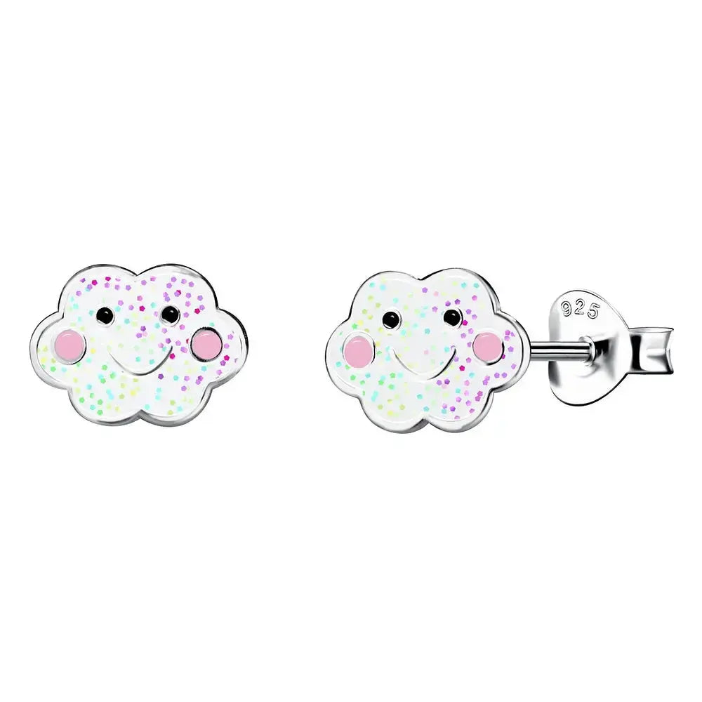 Hopeakorvakorut pilvet glitter - hopeakorvakorut