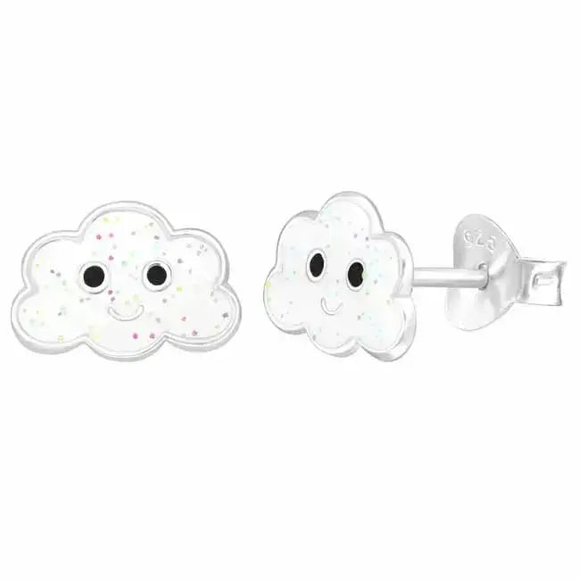 Hopeakorvakorut pilvi hymynaama - hopeakorvakorut