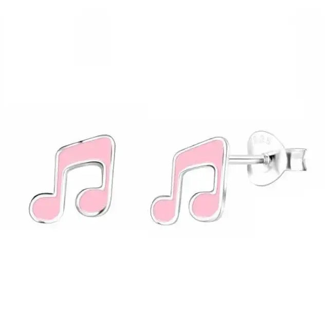 Hopeakorvakorut pinkki nuotti - hopeakorvakorut