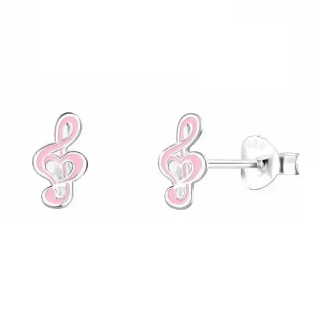 Hopeakorvakorut pinkki nuottiavain - hopeakorvakorut