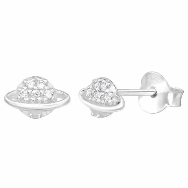 Hopeakorvakorut planeetat zirkoneilla - hopeakorvakorut