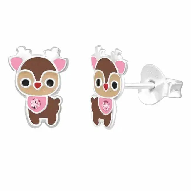 Hopeakorvakorut poro pinkki - hopeakorvakorut