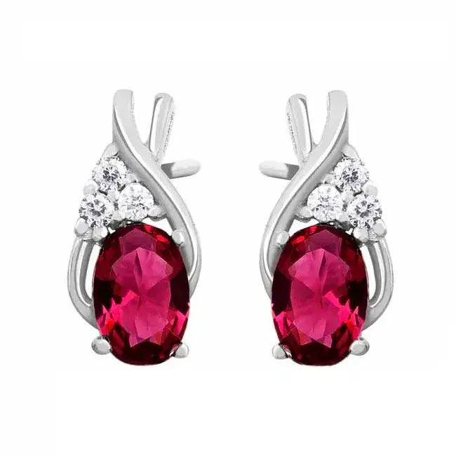 Hopeakorvakorut punainen zirkonia - hopeakorvakorut