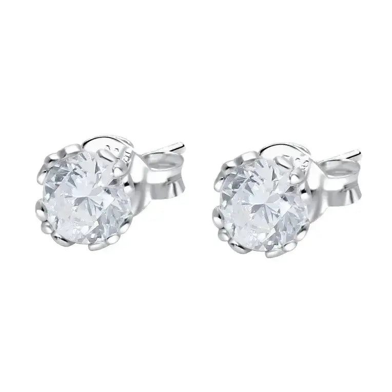 Hopeakorvakorut pyöreä kirkas zirkonia - hopeakorvakorut