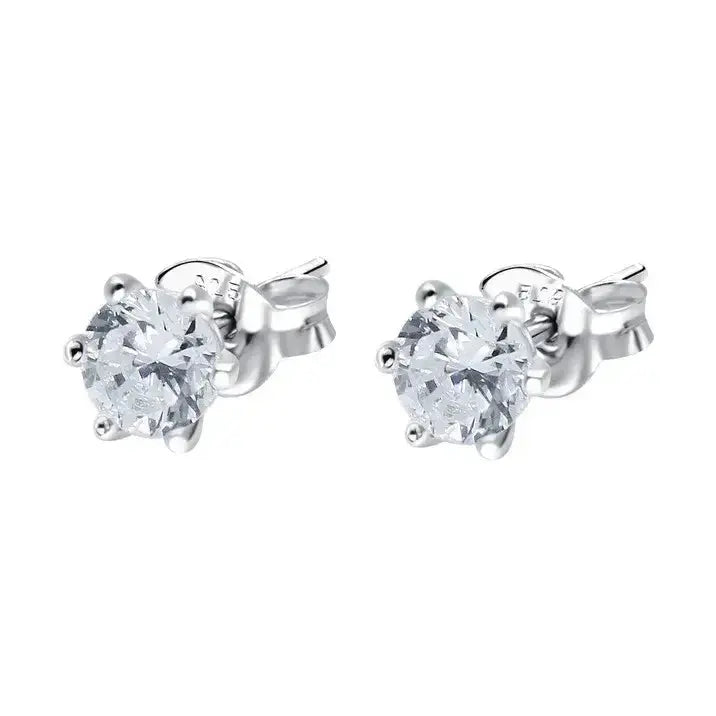 Hopeakorvakorut pyöreä kirkas zirkonia - hopeakorvakorut