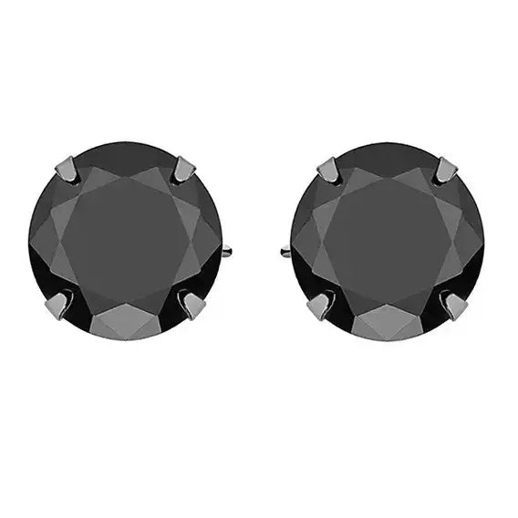 Hopeakorvakorut pyöreä musta zirkonia 10 mm - hopeakorvakorut