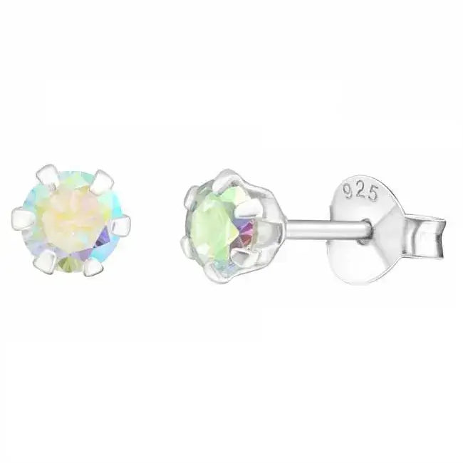 Hopeakorvakorut pyöreä zirkonia 4 mm - hopeakorvakorut