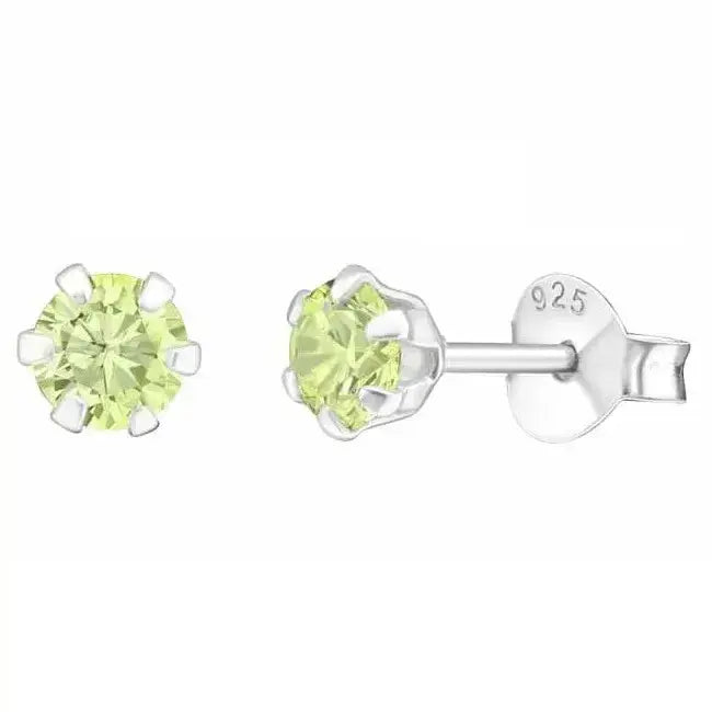 Hopeakorvakorut pyöreä zirkonia 4 mm - hopeakorvakorut