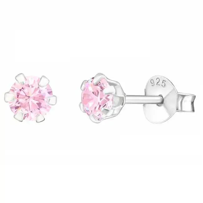 Hopeakorvakorut pyöreä zirkonia 4 mm - hopeakorvakorut