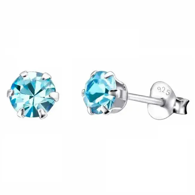 Hopeakorvakorut pyöreä zirkonia 5 mm - hopeakorvakorut