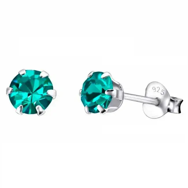 Hopeakorvakorut pyöreä zirkonia 5 mm - hopeakorvakorut