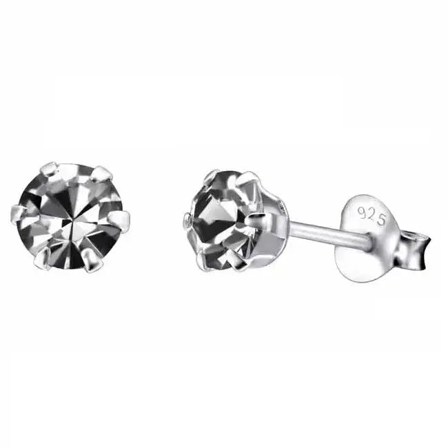 Hopeakorvakorut pyöreä zirkonia 5 mm - hopeakorvakorut