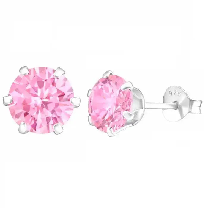 Hopeakorvakorut pyöreä zirkonia 7 mm - hopeakorvakorut