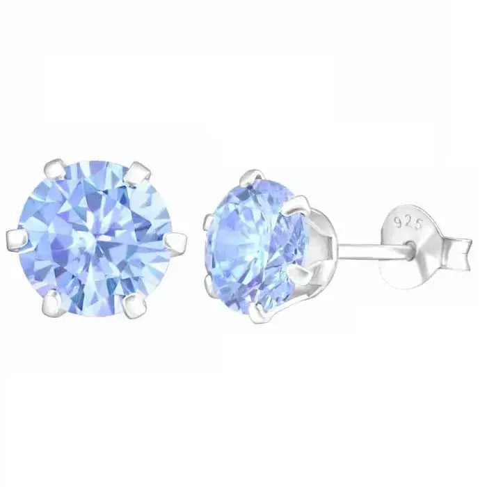 Hopeakorvakorut pyöreä zirkonia 7 mm - hopeakorvakorut