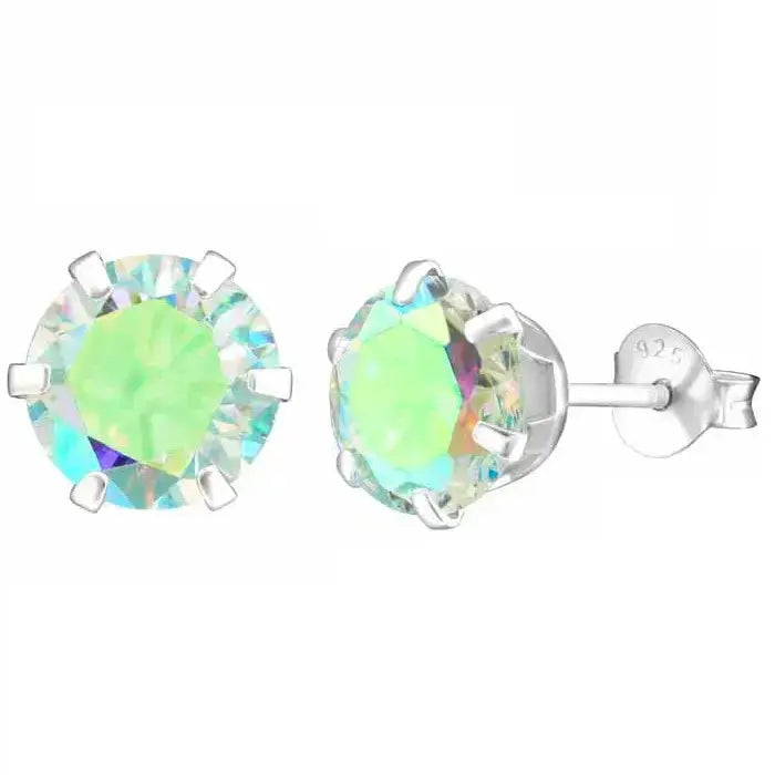 Hopeakorvakorut pyöreä zirkonia 8 mm - hopeakorvakorut