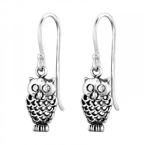 Hopeakorvakorut roikkuvat pöllöt - hopeakorvakorut