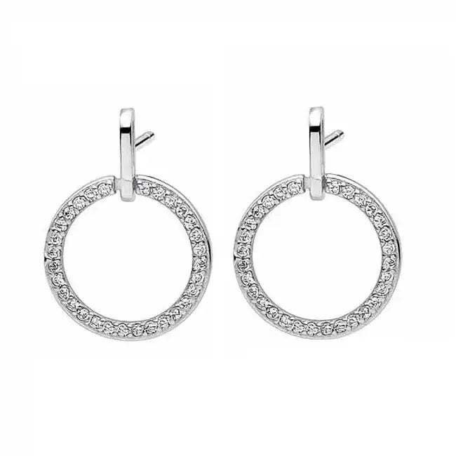 Hopeakorvakorut säihkyvä kehä - hopeakorvakorut