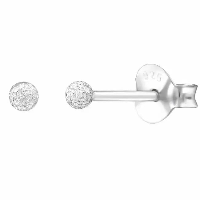 Hopeakorvakorut säihkyvät pallot 2 mm - hopeakorvakorut