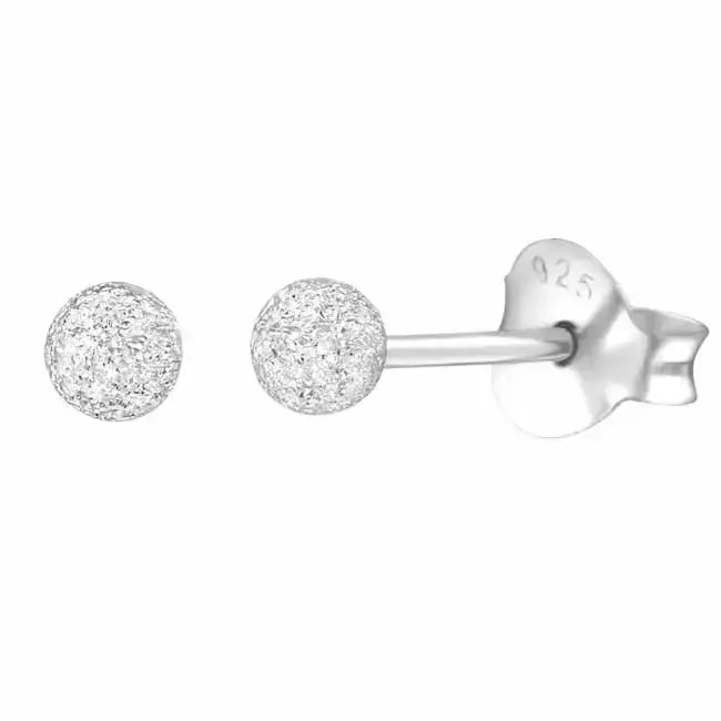 Hopeakorvakorut säihkyvät pallot 3 mm - hopeakorvakorut