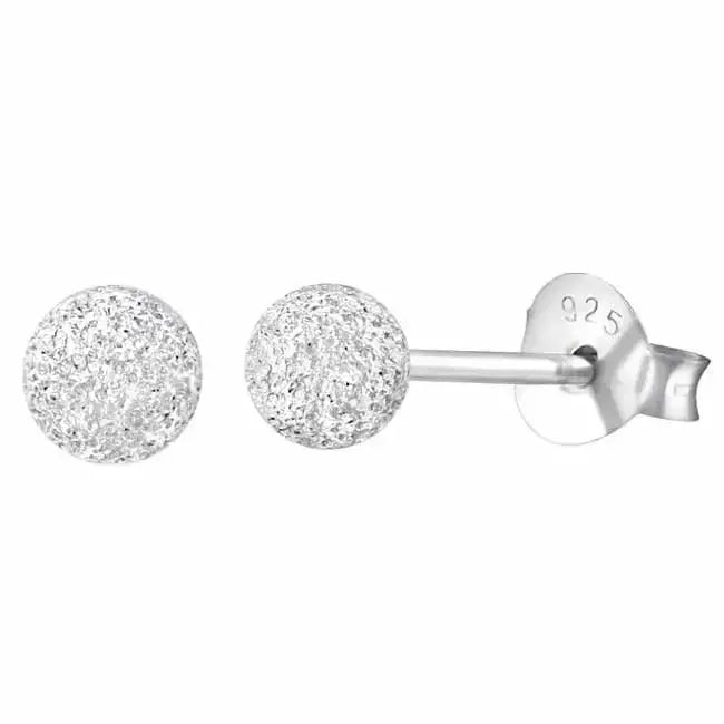 Hopeakorvakorut säihkyvät pallot 4 mm - hopeakorvakorut